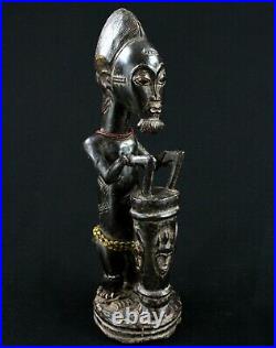 Art Africain Tribal Statue de Messager Baoulé African Sculpture 37,5 Cms