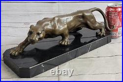 Art Déco Bronze Guépard Statue Grand Chat Léopard Félin Panthère Lion de Jaguar