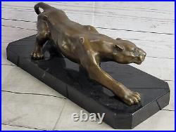 Art Déco Bronze Guépard Statue Grand Chat Léopard Félin Panthère Lion de Jaguar