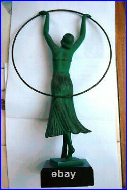 Art Déco Bronze Statue Femme par Charles Sykes 1920