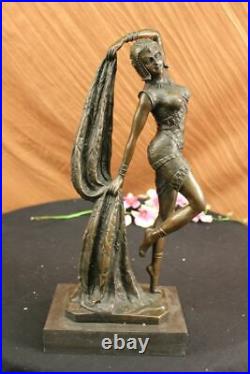 Art Déco Chiparus Érotique Danseuse Bronze Sculpture Statue Fonte Marbre Figure
