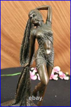 Art Déco Chiparus Érotique Danseuse Bronze Sculpture Statue Fonte Marbre Figure