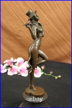 Art Déco Élégant Bronze Statue Vintage Jazz Broadway Drama Theatre Dancer Figure