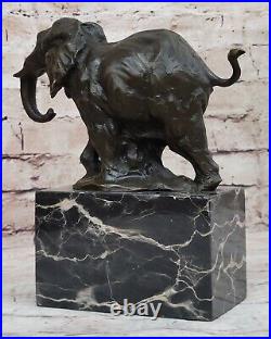 Art Déco Faune Éléphant Par Milo Bronze Fonte Sculpture Statue Figurine