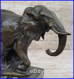 Art Déco Faune Éléphant Par Milo Bronze Fonte Sculpture Statue Figurine