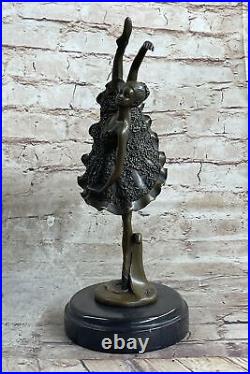 Art Déco Fonte Bronze Gracieux Ballerine Ballet Statue Sculpture Cadeau Affaire