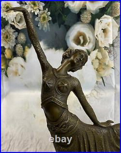 Art Déco Fonte Bronze Gracieux Ballerine Ballet Statue Sculpture Chiparus