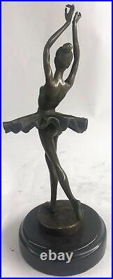 Art Déco Fonte Bronze Gracieux Ballerine Ballet Statue Sculpture Milo Cadeau