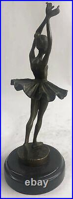 Art Déco Fonte Bronze Gracieux Ballerine Ballet Statue Sculpture Milo Cadeau