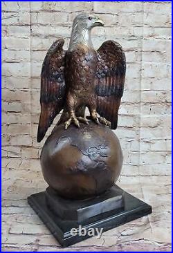 Art Déco Grand Aigle de Collection Statue Bronze Sculpture Signe Original Décor