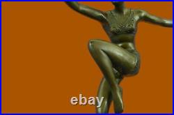 Art Déco Grand Classique Danseuse Signée Figurine Bronze Statue Sculpture