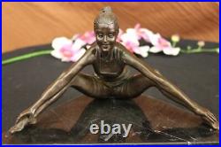 Art Déco Joli Yoga Dancer Bronze Sculpture Statue Fonte Figurine Nr