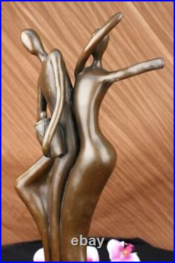 Art Déco Moderne Bronze Sculpture Figurine Statue Abstrait Dancers Couple Décor