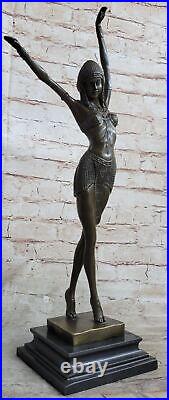 Art Déco / Nouveau Chiparus Érotique Grand Danseuse Ballerine Bronze Statue