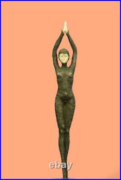 Art Déco OS Bronze Dancing Girl Signée Chiparus Statue Sculpture Figurine Deco