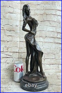 Art Déco Sculpture Chair Fille Femme Sein Bronze Statue Figurine Ouvre