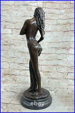 Art Déco Sculpture Chair Fille Femme Sein Bronze Statue Figurine Ouvre