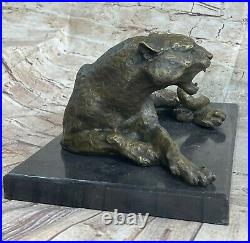 Art Déco Sculpture Jaguar Panthère Animal Bronze Statue Figurine