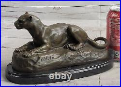 Art Déco Sculpture Jaguar Panthère Animal Bronze Statue Main Fait Figurine Solde