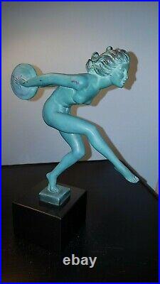 Art Deco Statue Danseuse Aux Cymbales Joie Garcia Le Verrier