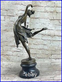 Art Décor Femme Danseuse Bronze Statue Par Bruno Zach Sculpture Grand Figurine