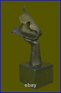 Art Moderne Repos Fille Bronze Buste Statue Sculpture Figurine Cadeau Signé Dali