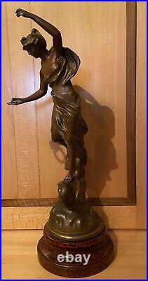 Art Nouveau Charles Perron Sculpture Statue Allegorie Femme Victoire