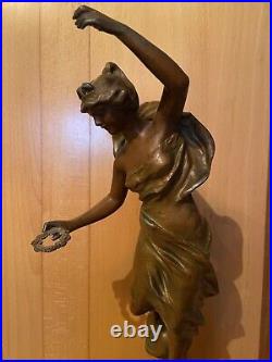 Art Nouveau Charles Perron Sculpture Statue Allegorie Femme Victoire