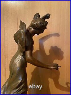 Art Nouveau Charles Perron Sculpture Statue Allegorie Femme Victoire