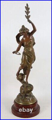 Art Nouveau Charles Perron Sculpture Statue Allegorie Femme Victoire