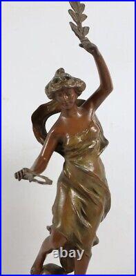 Art Nouveau Charles Perron Sculpture Statue Allegorie Femme Victoire