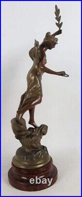 Art Nouveau Charles Perron Sculpture Statue Allegorie Femme Victoire