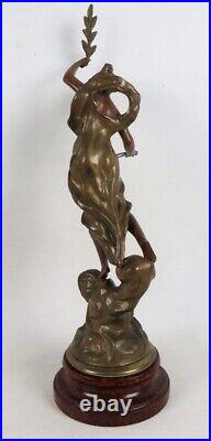 Art Nouveau Charles Perron Sculpture Statue Allegorie Femme Victoire