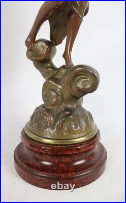 Art Nouveau Charles Perron Sculpture Statue Allegorie Femme Victoire
