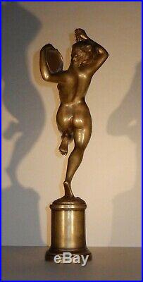 Art Nouveau Danseuse Bacchanale Vendanges Grande Statuette Bronze 1905