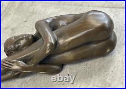 Art Nouveau Élégant Bronze Statue Sculpture Danseuse Nu Femme Classique Décor