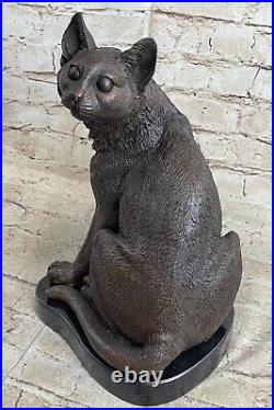 Artistique Chaton Chat Amoureux Collectionneur Bronze Statue Sculpture Art Déco