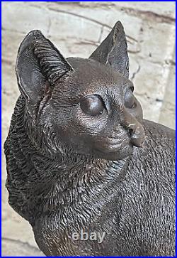 Artistique Chaton Chat Amoureux Collectionneur Bronze Statue Sculpture, Art Déco