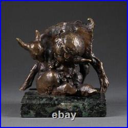 Ary Jean Léon BITTER (1883-1973) Jeune faune et biche Bronze Art Déco