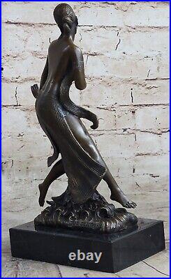 Autrichien Vienne Art Déco Bronze Figurine Descomps Nu Danseuse Sculpture Statue