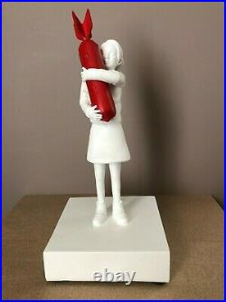BANKSY Bomb Hugger Red & White Bomb Girl Statue Street Art Sculpture