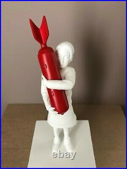 BANKSY Bomb Hugger Red & White Bomb Girl Statue Street Art Sculpture
