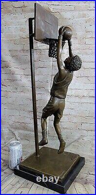 Basketball Lecteur Athlète NBA Bronze Statue Sculpture Figurine Trophée Art