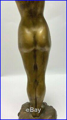 Bronze Art Deco Par A Calendi Femme Au Bras Leve Danseuse 1900 H2135