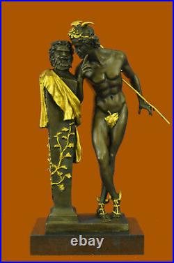 Bronze Artisanal Art Sculpture Mythique Flying Mercury Nu Mâle Figurine Statue