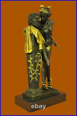 Bronze Artisanal Art Sculpture Mythique Flying Mercury Nu Mâle Figurine Statue