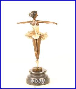 Bronze Ballerin Danseuse Bariolé Art Gründerzeit Sculpture Statue Figurine