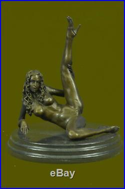 Bronze Chair Femme Fille Modèle Érotique Sculpture Clôture Art Statue Figurine