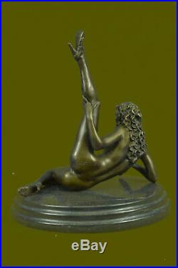 Bronze Chair Femme Fille Modèle Érotique Sculpture Clôture Art Statue Figurine