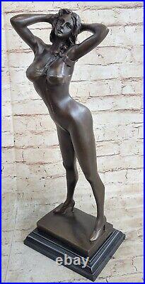 Bronze Chair Femme Fille Modèle Érotique Sculpture Liquidation Statue Marbre Art